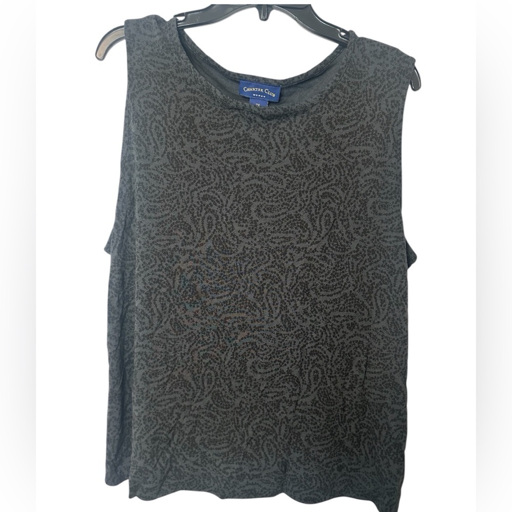Charter Club Black Paisley Tank Top